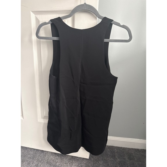 CO Black V Neck Sleeveless Tank Top Italian Fabric Viscose Elastane XS - Picture 3 of 4